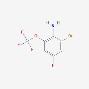 molecular formula C7H4BrF4NO B8240382 2-Bromo-4-fluoro-6-(trifluoromethoxy)aniline 