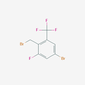 molecular formula C8H4Br2F4 B8240405 5-Bromo-2-(bromomethyl)-1-fluoro-3-(trifluoromethyl)benzene 
