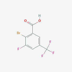 molecular formula C8H3BrF4O2 B8240430 2-Bromo-3-fluoro-5-(trifluoromethyl)benzoic acid 