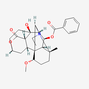 molecular formula C29H37NO6 B8240661 8H-13,3,6a-Ethanylylidene-7,10-methanooxepino[3,4-i]-1-benzazocin-8-one, 14-(benzoyloxy)-1-ethyltetradecahydro-12a-hydroxy-6-methoxy-3-methyl-, (3R,6S,6aS,7R,7aS,10S,12aS,13R,13aR,14S,15R)- 