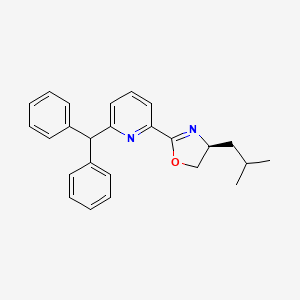 molecular formula C25H26N2O B8240684 (S)-2-(6-Benzhydrylpyridin-2-yl)-4-isobutyl-4,5-dihydrooxazole 