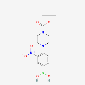 molecular formula C15H22BN3O6 B8240699 (4-(4-(tert-Butoxycarbonyl)piperazin-1-yl)-3-nitrophenyl)boronic acid 