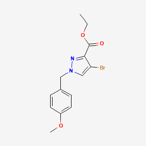 molecular formula C14H15BrN2O3 B8240730 Ethyl 4-bromo-1-(4-methoxybenzyl)-1H-pyrazole-3-carboxylate 