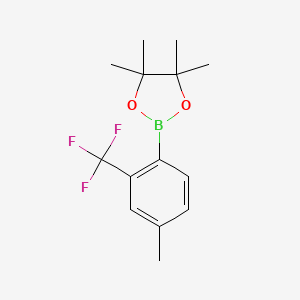 molecular formula C14H18BF3O2 B8240737 4,4,5,5-Tetramethyl-2-(4-methyl-2-(trifluoromethyl)phenyl)-1,3,2-dioxaborolane 