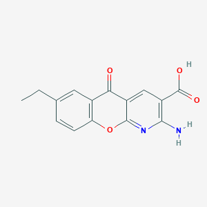 molecular formula C15H12N2O4 B8240783 2-Amino-7-ethyl-5-oxo-5H-chromeno[2,3-b]pyridine-3-carboxylic acid 