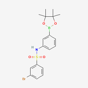 molecular formula C18H21BBrNO4S B8240789 3-Bromo-N-(3-(4,4,5,5-tetramethyl-1,3,2-dioxaborolan-2-yl)phenyl)benzenesulfonamide 