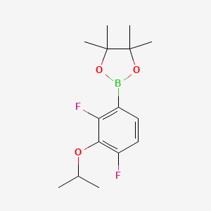 molecular formula C15H21BF2O3 B8240814 2-(2,4-Difluoro-3-isopropoxyphenyl)-4,4,5,5-tetramethyl-1,3,2-dioxaborolane 