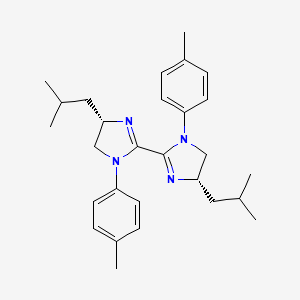 molecular formula C28H38N4 B8240819 (4S,4'S)-4,4'-Diisobutyl-1,1'-di-p-tolyl-4,4',5,5'-tetrahydro-1H,1'H-2,2'-biimidazole 