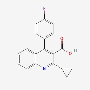 molecular formula C19H14FNO2 B8240824 2-Cyclopropyl-4-(4-fluorophenyl)quinoline-3-carboxylic acid 
