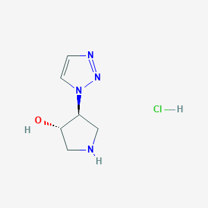 molecular formula C6H11ClN4O B8240837 trans-4-(1H-1,2,3-Triazol-1-yl)pyrrolidin-3-ol hydrochloride 