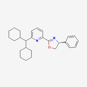 molecular formula C27H34N2O B8240859 (R)-2-(6-(Dicyclohexylmethyl)pyridin-2-yl)-4-phenyl-4,5-dihydrooxazole 