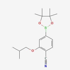 molecular formula C17H24BNO3 B8240889 2-Isobutoxy-4-(4,4,5,5-tetramethyl-1,3,2-dioxaborolan-2-yl)benzonitrile 
