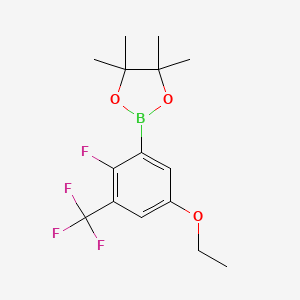molecular formula C15H19BF4O3 B8240904 2-(5-Ethoxy-2-fluoro-3-(trifluoromethyl)phenyl)-4,4,5,5-tetramethyl-1,3,2-dioxaborolane 
