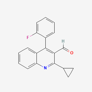 molecular formula C19H14FNO B8240918 2-Cyclopropyl-4-(2-fluorophenyl)quinoline-3-carbaldehyde 
