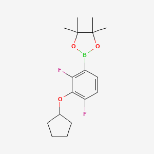 molecular formula C17H23BF2O3 B8240926 2-(3-(Cyclopentyloxy)-2,4-difluorophenyl)-4,4,5,5-tetramethyl-1,3,2-dioxaborolane 