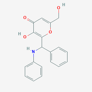 molecular formula C19H17NO4 B8240942 2-[Anilino(phenyl)methyl]-3-hydroxy-6-(hydroxymethyl)pyran-4-one CAS No. 6290-96-6