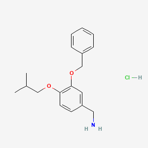 molecular formula C18H24ClNO2 B8240975 (3-(Benzyloxy)-4-isobutoxyphenyl)methanamine hydrochloride 