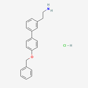molecular formula C21H22ClNO B8240983 2-(4'-(Benzyloxy)-[1,1'-biphenyl]-3-yl)ethanamine hydrochloride 