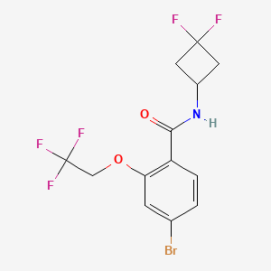 molecular formula C13H11BrF5NO2 B8241022 4-Bromo-N-(3,3-difluorocyclobutyl)-2-(2,2,2-trifluoroethoxy)benzamide 