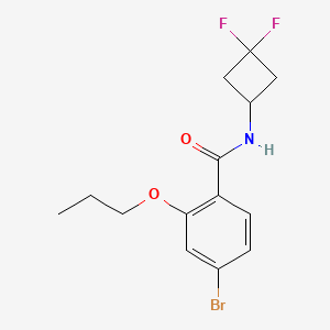 molecular formula C14H16BrF2NO2 B8241035 4-Bromo-N-(3,3-difluorocyclobutyl)-2-propoxybenzamide 