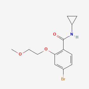 molecular formula C13H16BrNO3 B8241049 4-Bromo-N-cyclopropyl-2-(2-methoxyethoxy)benzamide 