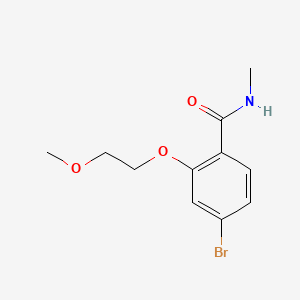 molecular formula C11H14BrNO3 B8241056 4-Bromo-N-methyl-2-(2-methoxyethoxy)benzamide 