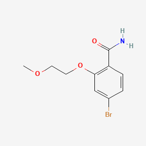 molecular formula C10H12BrNO3 B8241068 4-Bromo-2-(2-methoxyethoxy)benzamide 