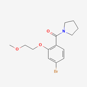 molecular formula C14H18BrNO3 B8241076 (4-Bromo-2-(2-methoxyethoxy)phenyl)(pyrrolidin-1-yl)methanone 