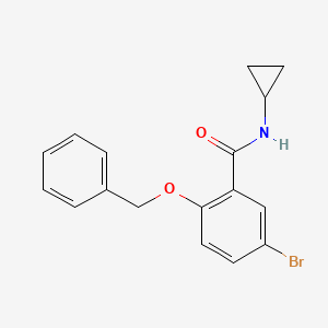 molecular formula C17H16BrNO2 B8241107 2-(Benzyloxy)-5-bromo-N-cyclopropylbenzamide 