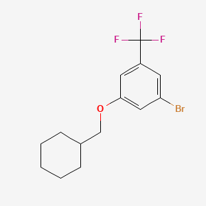 molecular formula C14H16BrF3O B8241200 1-Bromo-3-(cyclohexylmethoxy)-5-(trifluoromethyl)benzene 