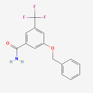 molecular formula C15H12F3NO2 B8241204 3-(Benzyloxy)-5-(trifluoromethyl)benzamide 