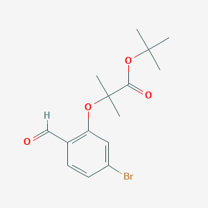 molecular formula C15H19BrO4 B8241210 tert-Butyl 2-(5-bromo-2-formylphenoxy)-2-methylpropanoate 