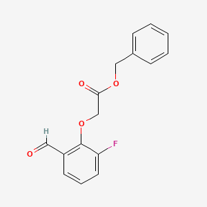 molecular formula C16H13FO4 B8241222 Benzyl 2-(2-fluoro-6-formylphenoxy)acetate 
