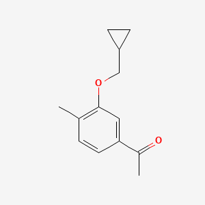 molecular formula C13H16O2 B8241224 1-(3-(Cyclopropylmethoxy)-4-methylphenyl)ethanone 