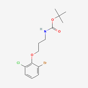 molecular formula C14H19BrClNO3 B8241273 tert-Butyl (3-(2-bromo-6-chlorophenoxy)propyl)carbamate 