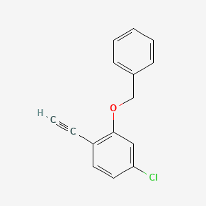 molecular formula C15H11ClO B8241290 2-(Benzyloxy)-4-chloro-1-ethynylbenzene 