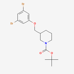 molecular formula C17H23Br2NO3 B8241295 tert-Butyl 3-((3,5-dibromophenoxy)methyl)piperidine-1-carboxylate 