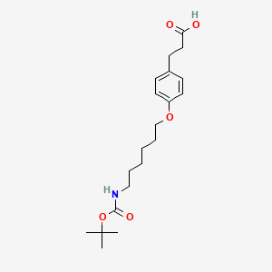 molecular formula C20H31NO5 B8241308 3-(4-((6-((tert-Butoxycarbonyl)amino)hexyl)oxy)phenyl)propanoic acid 