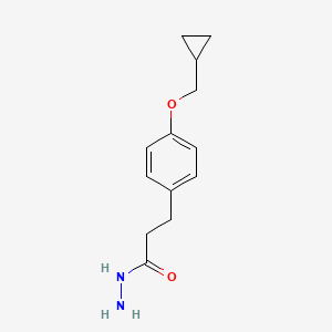 molecular formula C13H18N2O2 B8241316 3-(4-(Cyclopropylmethoxy)phenyl)propanehydrazide 