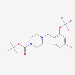 molecular formula C17H22BrF3N2O3 B8241393 Tert-butyl 4-[[4-bromo-2-(trifluoromethoxy)phenyl]methyl]piperazine-1-carboxylate 