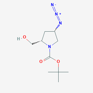 molecular formula C10H18N4O3 B8241410 (2S,4S)-4-Azido-2-hydroxymethyl-pyrrolidine-1-carboxylic acid tert-butyl ester 
