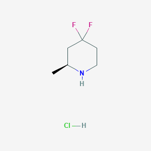 molecular formula C6H12ClF2N B8241412 (S)-4,4-Difluoro-2-methylpiperidine hcl 