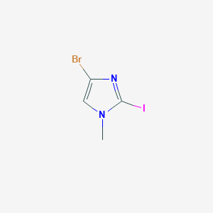 molecular formula C4H4BrIN2 B8241461 4-bromo-2-iodo-1-methyl-1H-imidazole 