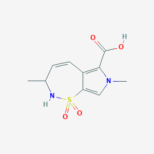 molecular formula C10H12N2O4S B8241477 3,7-Dimethyl-3,7-dihydro-2H-pyrrolo[3,4-f][1,2]thiazepine-6-carboxylic acid 1,1-dioxide 