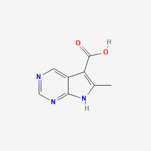 molecular formula C8H7N3O2 B8241485 6-methyl-7H-pyrrolo[2,3-d]pyrimidine-5-carboxylic acid CAS No. 1638764-05-2