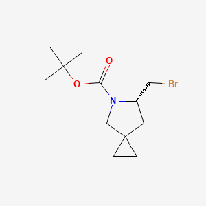 molecular formula C12H20BrNO2 B8241495 tert-butyl (6S)-6-(bromomethyl)-5-azaspiro[2.4]heptane-5-carboxylate 