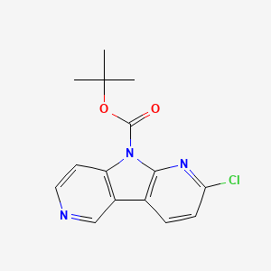 molecular formula C15H14ClN3O2 B8241518 tert-butyl 2-chloro-9H-pyrrolo[2,3-b:4,5-c']dipyridine-9-carboxylate 