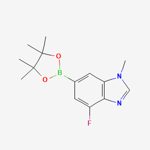 molecular formula C14H18BFN2O2 B8241608 4-Fluoro-1-methyl-6-(4,4,5,5-tetramethyl-1,3,2-dioxaborolan-2-yl)benzimidazole 