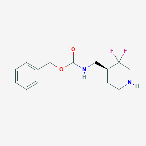 molecular formula C14H18F2N2O2 B8241642 Benzyl (S)-((3,3-difluoropiperidin-4-yl)methyl)carbamate 