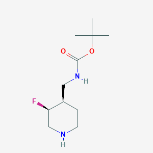 molecular formula C11H21FN2O2 B8241648 tert-ButylN-{[(3S,4R)-3-fluoropiperidin-4-yl]methyl}carbamate 